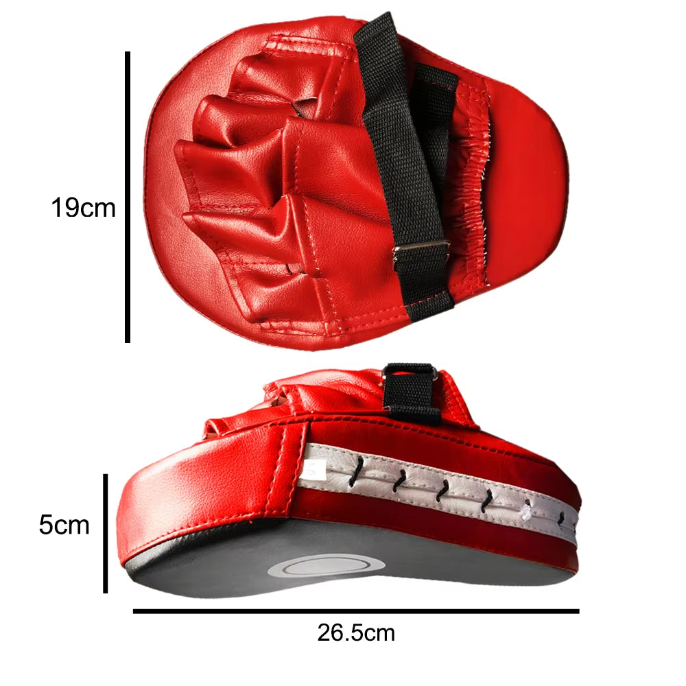 Curved Boxing Pad Muay Thai Hand Target Sanda Kickboxing Training Thickened Earthquake-Resistant Focus Punching Mitts PU Leather