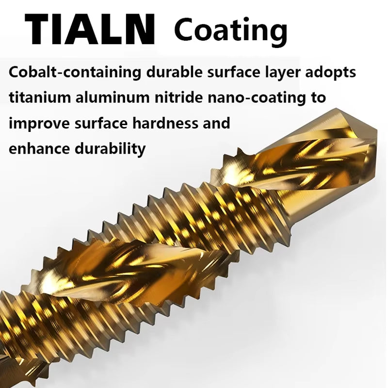 Tap Drill Bits Set Titanium Plated Hex Shank HSS Countersink Thread Metric Screw Machine Compound M3 M4 M5 M6 M8 M10 Hand Tools