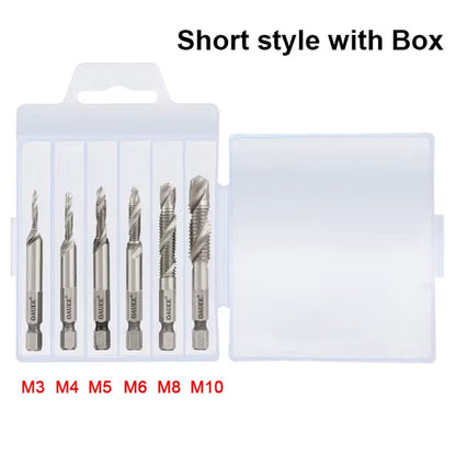 Tap Drill Bits Set Titanium Plated Hex Shank HSS Countersink Thread Metric Screw Machine Compound M3 M4 M5 M6 M8 M10 Hand Tools