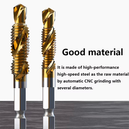 Tap Drill Bits Set Titanium Plated Hex Shank HSS Countersink Thread Metric Screw Machine Compound M3 M4 M5 M6 M8 M10 Hand Tools